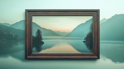 serene mountain lake landscape