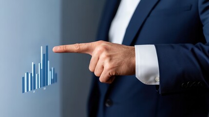 Businessman Analyzing Financial Data on Interactive Screen