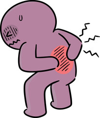 Illustration of man got backache
