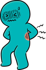 Illustration of man got backache
