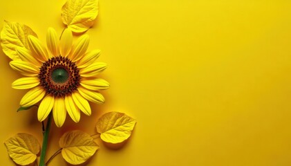 Sunflower bright yellow leaf texture gold foil, autumn, leaf, nature