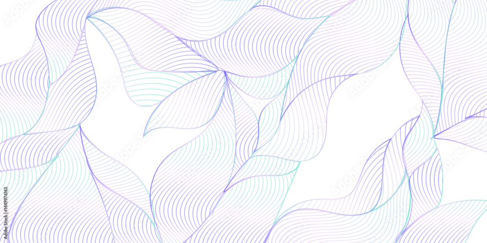 Poster beautiful abstract leaf texture background. decorative ornament of colored leaves pattern. elegant f