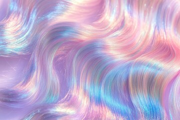 Obraz premium Iridescent waves of pastel-colored silky strands