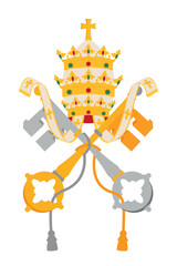 Papal Coat of Arms Keys of Heaven Heraldic Symbol Vatican Emblem Icon