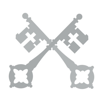 Papal Coat of Arms Keys of Heaven Monochrome Vatican Insignia Symbol