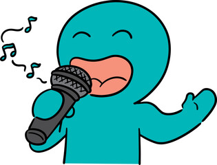 Illustration of singer
