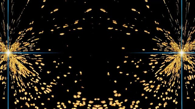 Abstract golden sparks swirling on a black backdrop express inspiration, creativity and motion, sparking imaginative energy in modern digital contexts