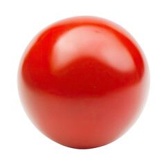 A vibrant, glossy, perfectly round, red fruit.  A close-up image shows a smooth, uniform texture