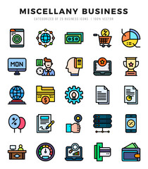 Miscellany Business icons set for website and mobile site and apps.