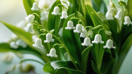 Obraz premium lily of the velle flower, spring snowdrop flowers bloom as a sign of the season in nature