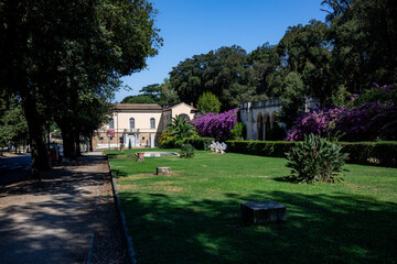 View of the gardens of Villa Borghese in Rome