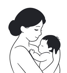mothers day ilustration line art