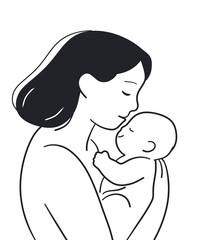 mothers day ilustration line art