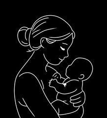 silhouette mothers day ilustration