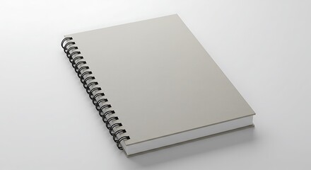 Spiral Bound Notebook Mockup: Elegant Grey Design for Branding and Stationery