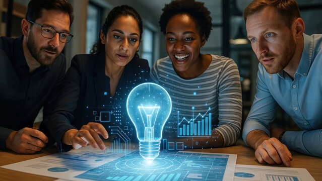 Innovative teamwork with digital technology