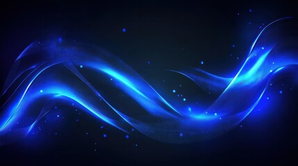 Fototapeta premium Blue energy wave, dark background, design element