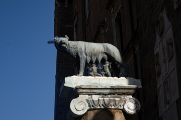 View of the she-wolf symbol of the city of Rome