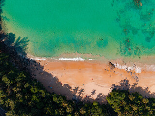 Tropical Nai Thon beach Phuket with Turquoise clear water. Amazing travel landscape photo of...