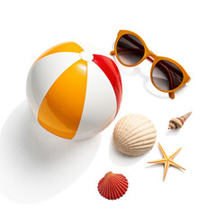 summer items PNG, transparent background, isolate