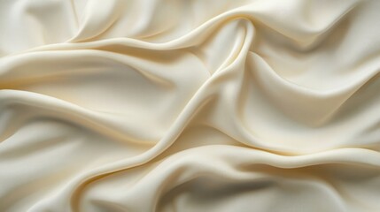 Obraz premium Soft cream-colored fabric draped elegantly, creating gentle folds and shadows