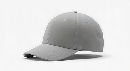 Fototapeta premium Grey Baseball Cap Mockup: A Clean, Simple Design for Branding and Customization