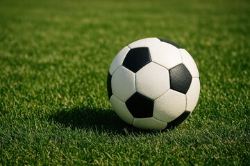 Fototapeta premium Classic soccer ball on grass.