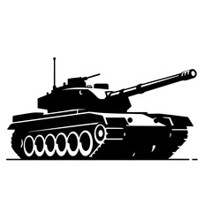 Military Tank Silhouette with Flag