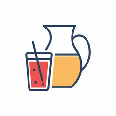 Pitcher and Drink Cup vector Design.