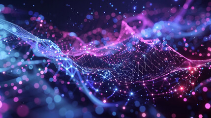Cosmic Dust and Nebulae Dreams: An Ethereal and Abstract Depiction of Swirling Blue and Pink Particles, Resembling a Distant Nebula or the Fabric of Space and Time.