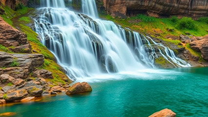 Obraz premium waterfall in the forest