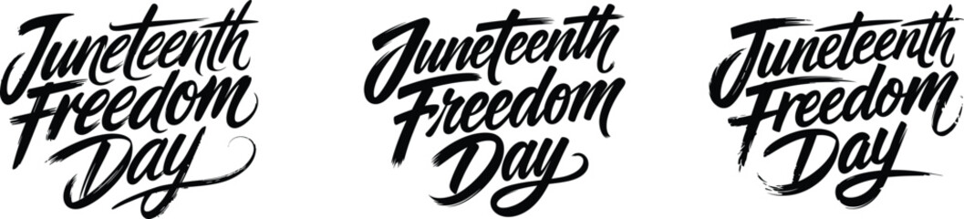 Juneteenth Freedom Day Calligraphy Vector Art