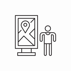 Map location guide display icon vector sign