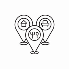 Location points navigation map icon vector sign