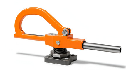 Fototapeta premium Orange bender on white background. For pipes. Manual pipe bender are designed for precision cold bending.