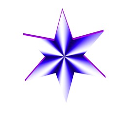 silver star on white background