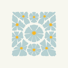 Floral abstract elements. Botanical composition. Modern trendy Matisse minimal style. Floral poster, invite. Vector arrangements for greeting card or invitation design