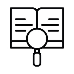 Search Book Vector outline icon. Eps10 file 