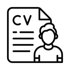 CV Vector outline icon. Eps10 file 