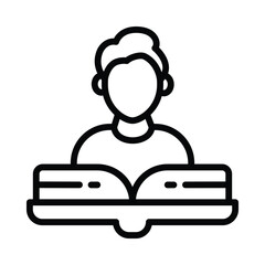 Reading Vector outline icon. Eps10 file 