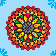 Decorative colorful mandala background design with white background