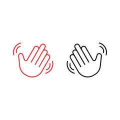 Obraz premium icon hello vector gesture hey design concept idea