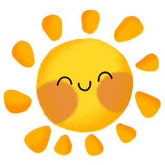 happy cute smiley sun cartoon
