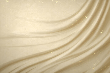Obraz premium Soft flowing fabric creates a serene atmosphere with gentle movement and warm tones of gold in an artistic composition