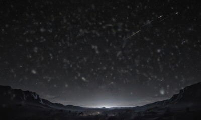 Naklejka premium Twinkling stars scattered across a vast, inky black night sky , black, deep space, mystical