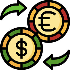 currency exchange illustration on a white background 