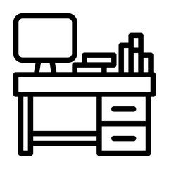 a series of icons containing workplaces, work equipment and various things related to work
