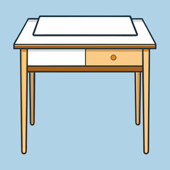 wooden table isolated on white background