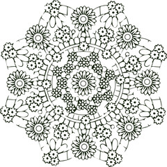 Beautiful flower art and mandala vector design