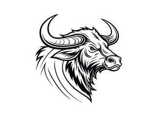 Buffalo head logo vector illustration design